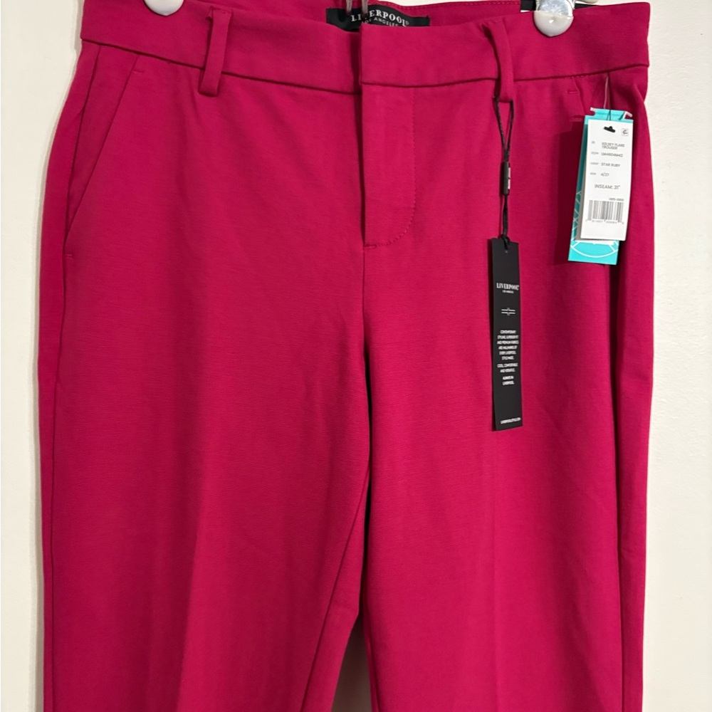 Liverpool Kelsey Mid-rise Flare Super Stretch Star Ruby Trousers Size 4 NWT - Picture 10 of 12